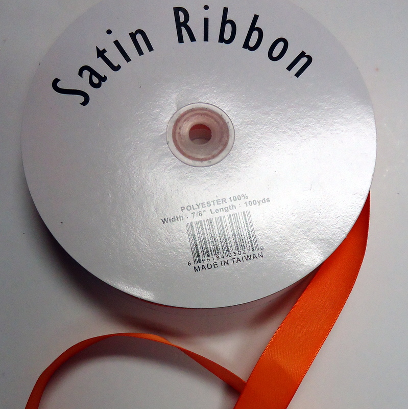 Satin Ribbon 7/8 inch ORANGE