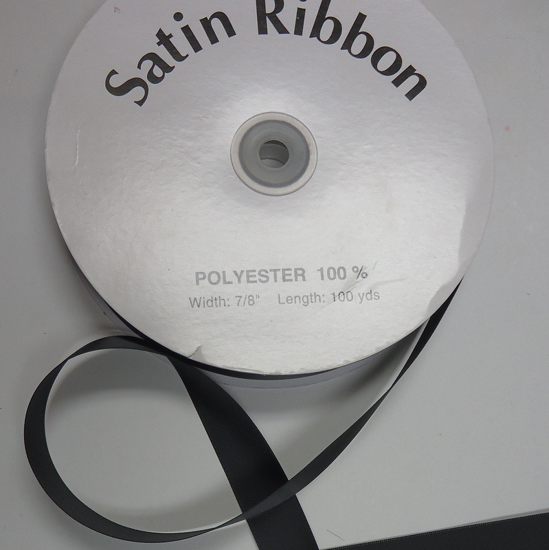 Satin Ribbon 7/8 inch BLACK