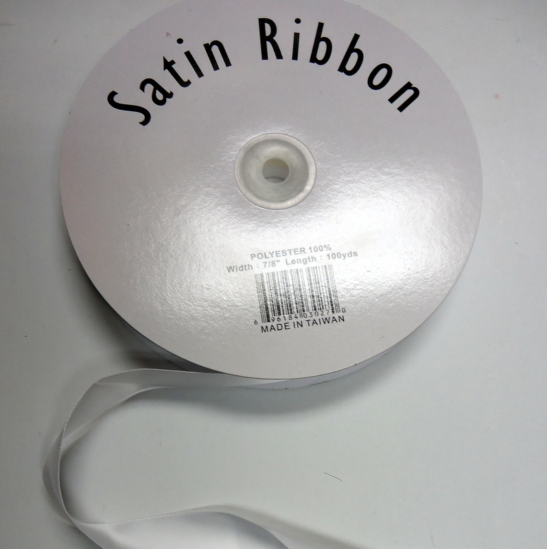 Satin Ribbon 7/8 inch WHITE
