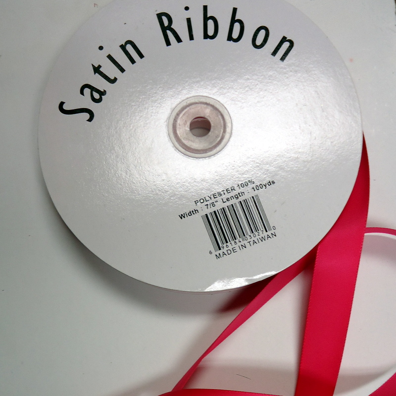 Satin Ribbon 7/8 inch HOT PINK