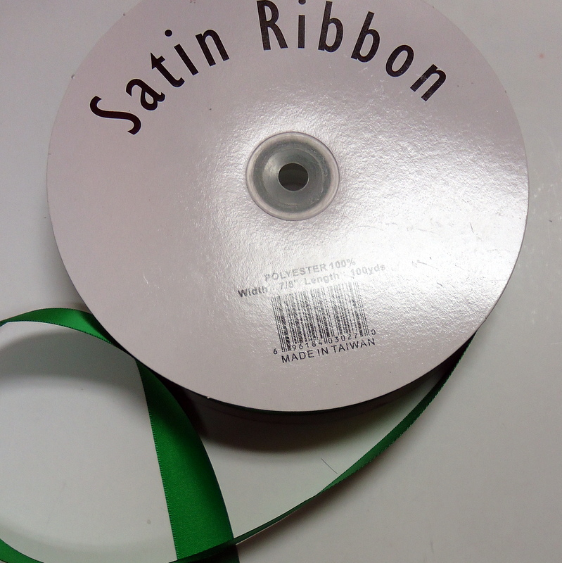 Satin Ribbon 7/8 inch GREEN