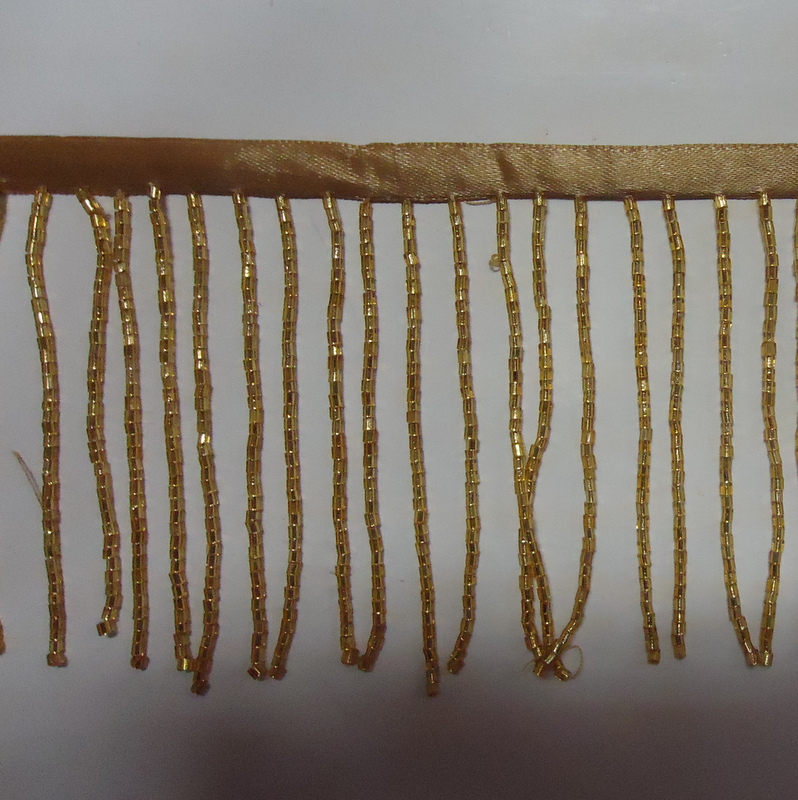 GLASS BEADED FRINGE GOLD