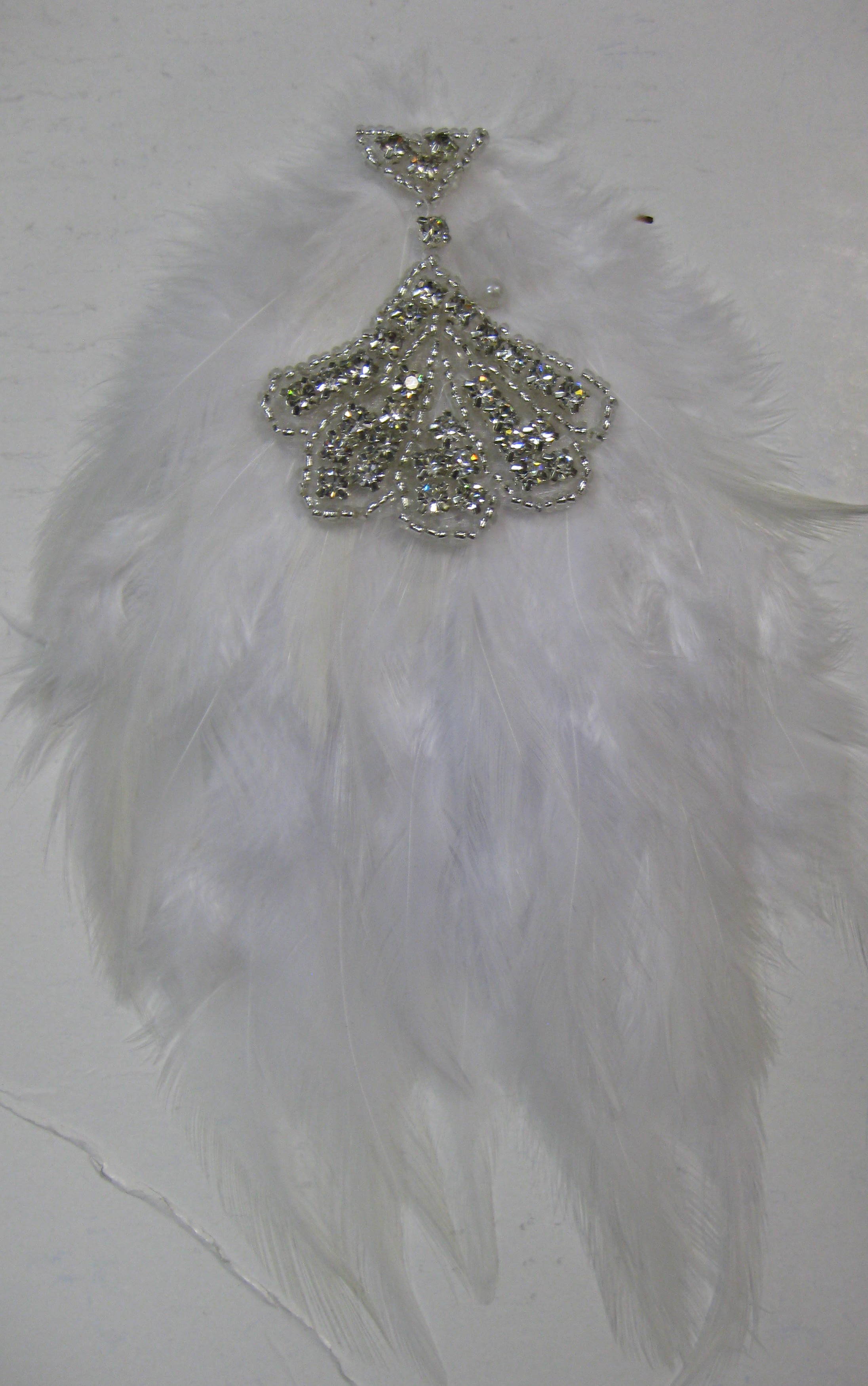 FEATHER PAD RHINESTONE