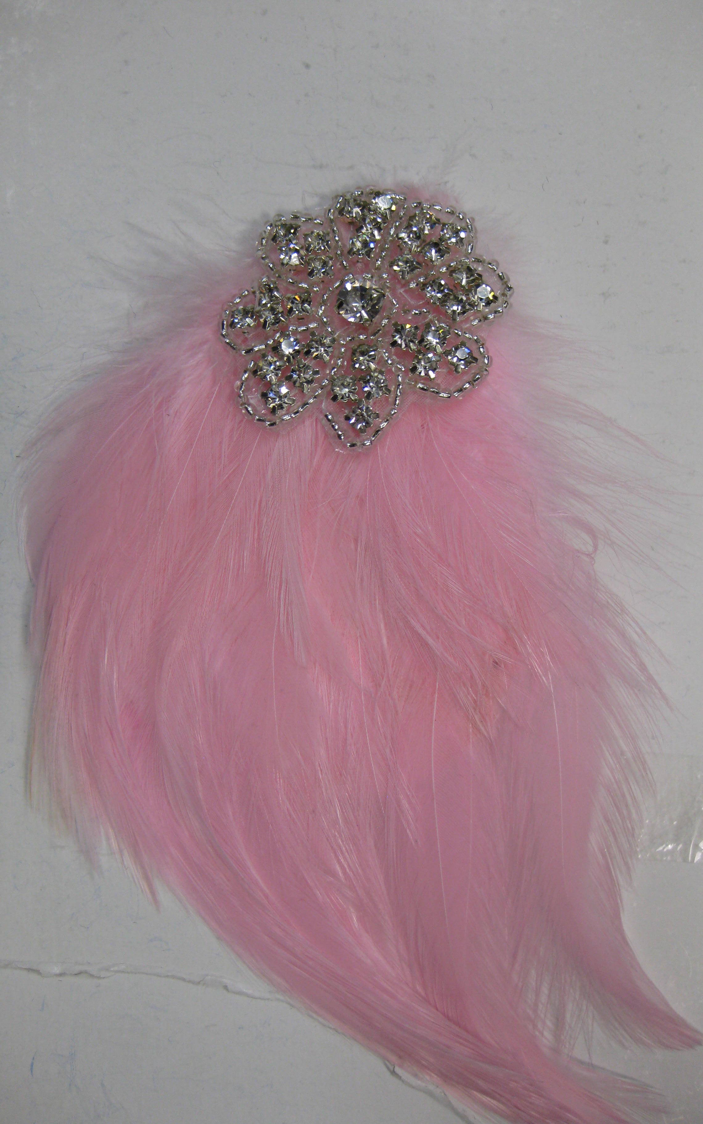 FEATHER PAD RHINESTONE