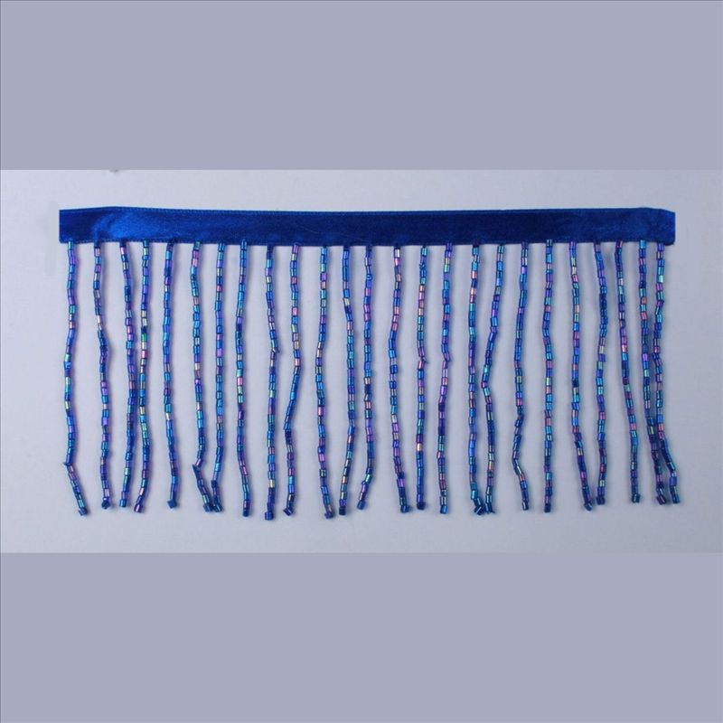 GLASS BEADS FRINGE AB ROYAL BLUE