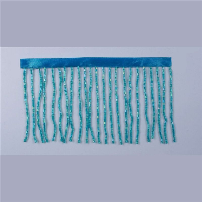 GLASS BEADS FRINGE TURQUOISE